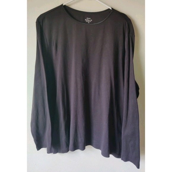 CJ Banks Tops - CJ Banks Women's Plus Everyday Fit Tee Long Sleeve Black 100% Cotton Size 2X